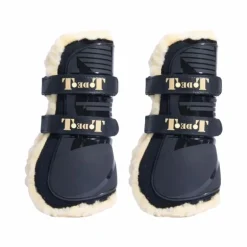 TdeT - Guêtres ouvertes doublés mouton synthétique noir x2