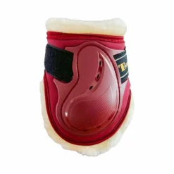 TdeT - Protège boulet Design doublé en mouton synthétique bordeaux