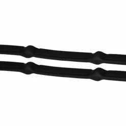 TdeT - Rênes en caoutchouc micro-picots avec arrêtoirs intégrés noir