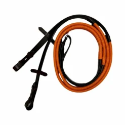 TdeT - Rênes en caoutchouc petits picots orange