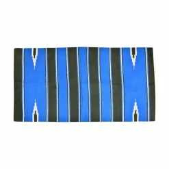 Westride - Tapis navajo coton/ acrylique noir/ bleu